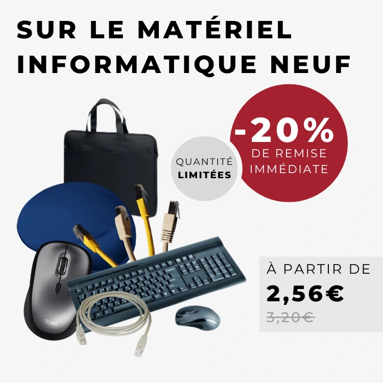 image d'une offre promotionnel sur tous le matériel informatique neuf a -20%